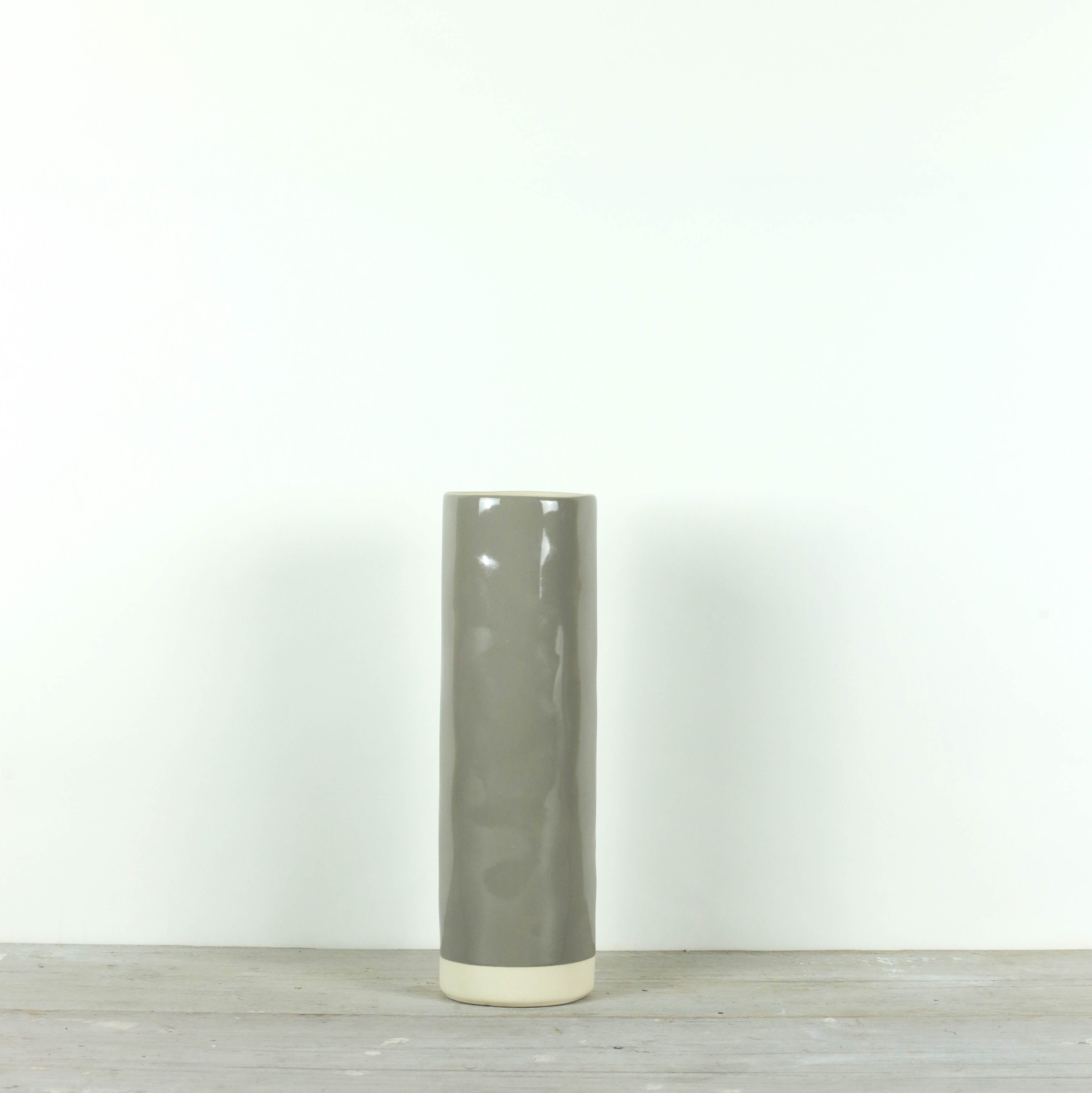 Pitka Taupe Tall Cylinder Vase