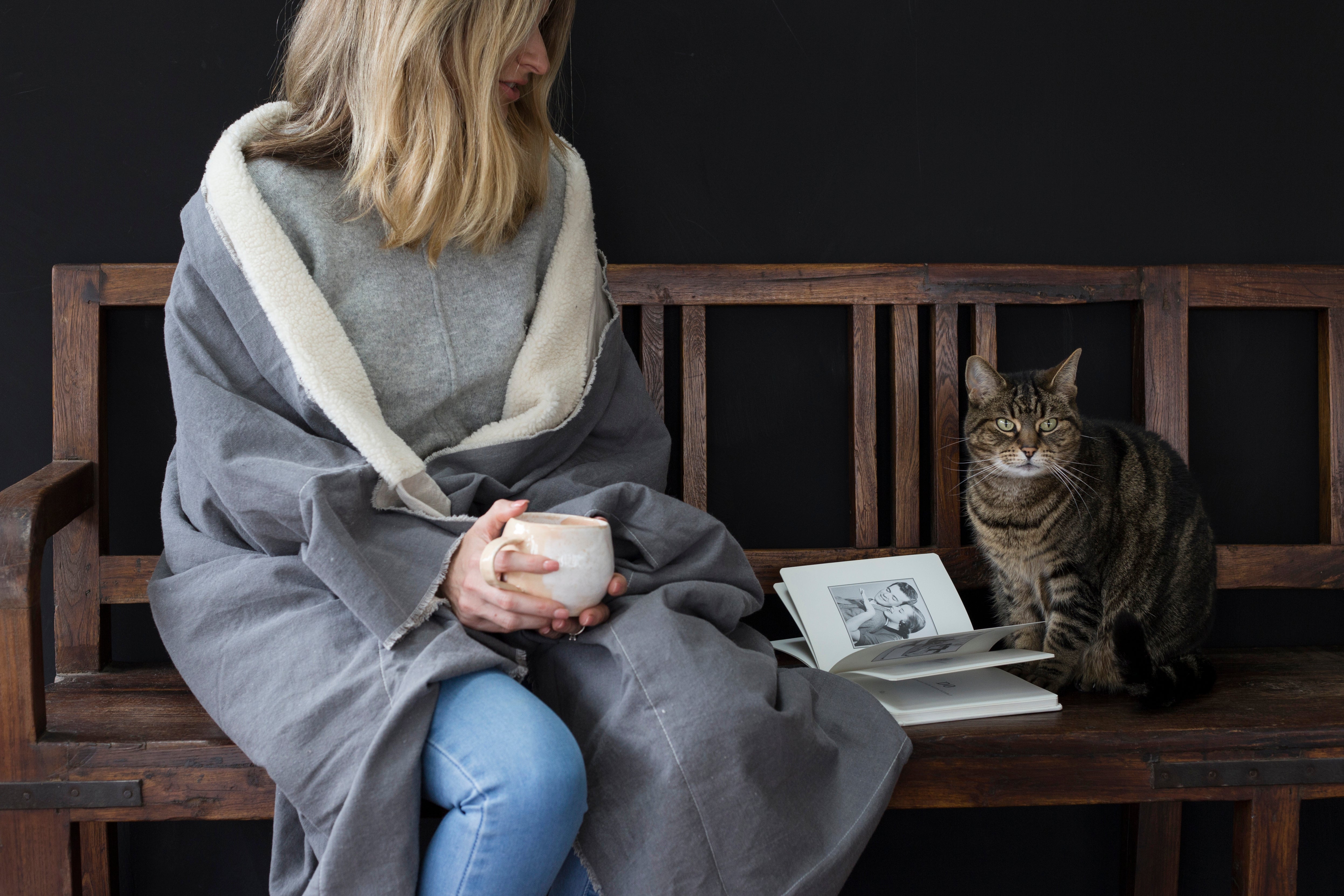 Cotton Sheepskin Look Throw Cygnet Grey