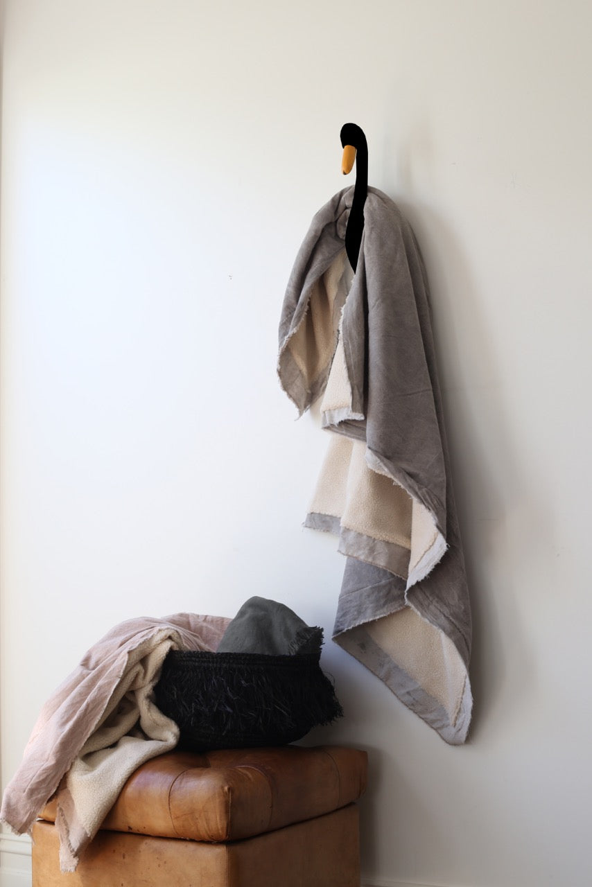 Cotton Sheepskin Look Throw Cygnet Grey