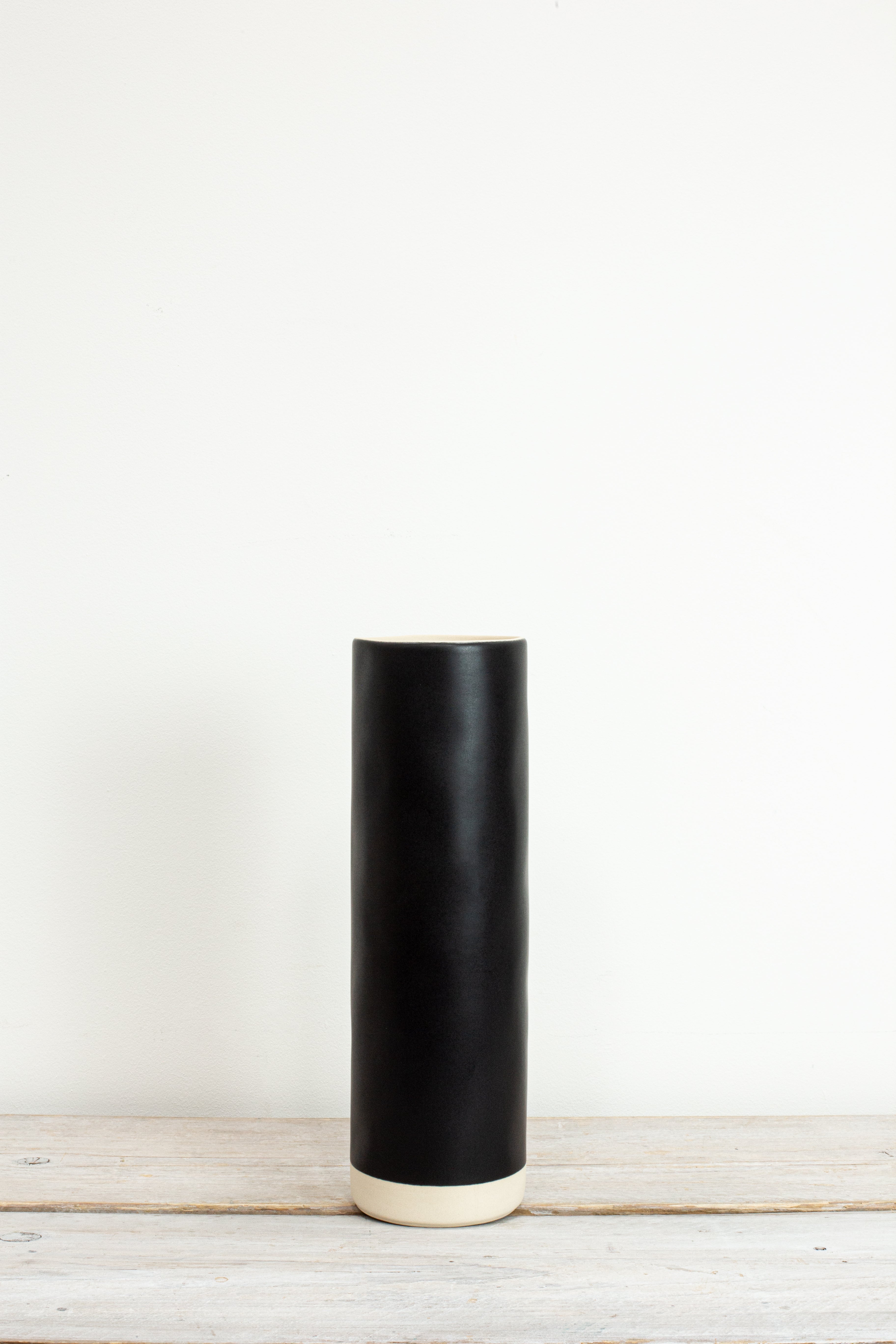 Pitka Black Tall Cylinder Vase