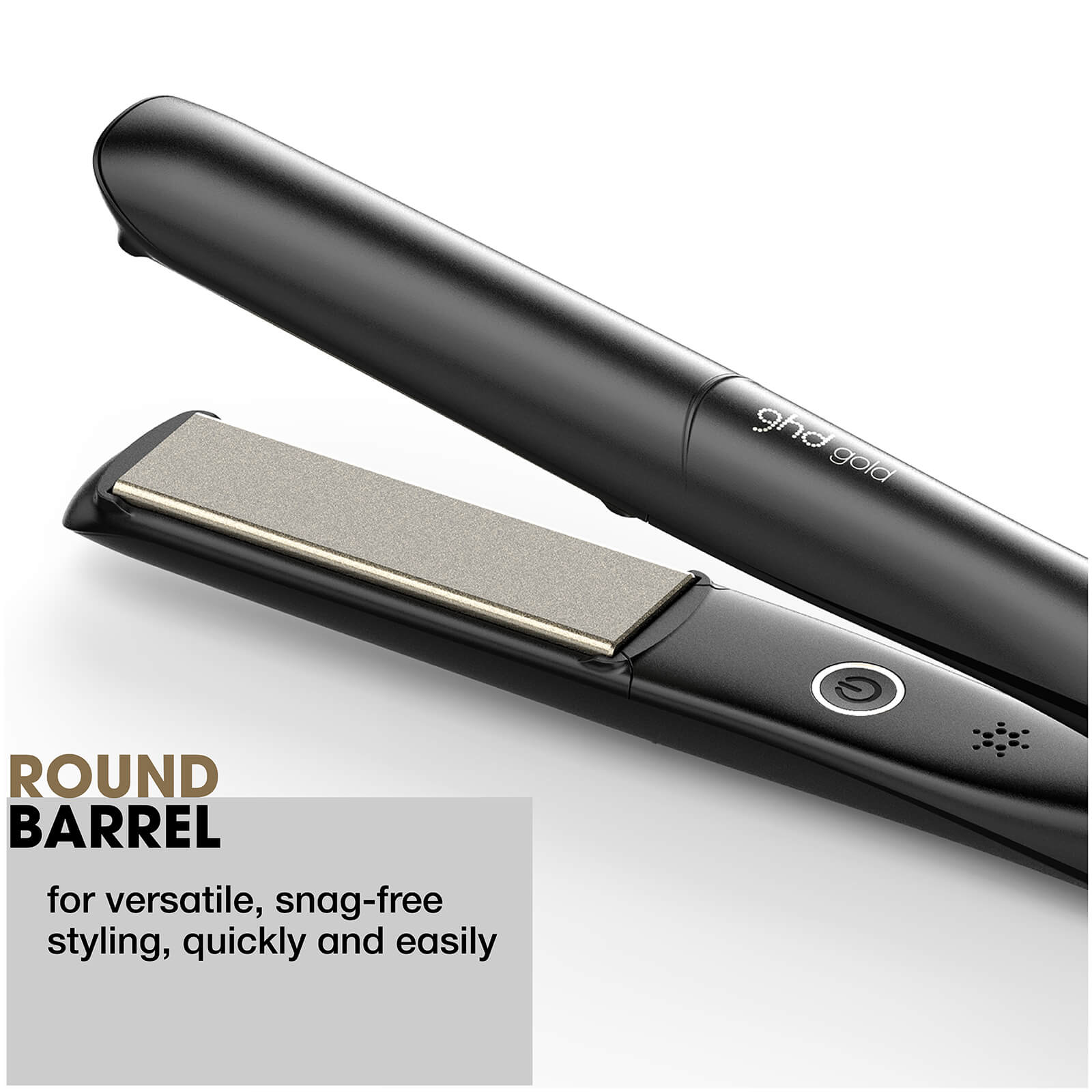 ghd sleek, round barrel design