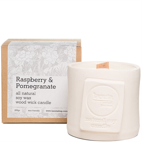 Natural soy wax candle - raspberry and pomegranate 